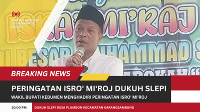 PERINGATAN ISRO' DAN MI'ROJ DI DUKUH SLEPI DESA PLUMBON  DI HADIRI WAKIL BUPATI KEBUMEN  GUS ZAENI MIFTAH
